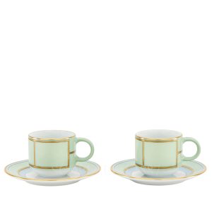 ginori 1735 coffee set for 2 people diva green