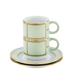 ginori 1735 coffee set for 2 people diva verde