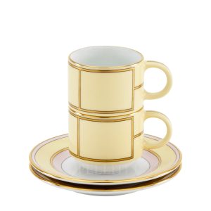 ginori 1735 coffee set for 2 people diva yellow