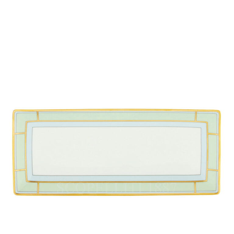 ginori 1735 rectangular tray diva green