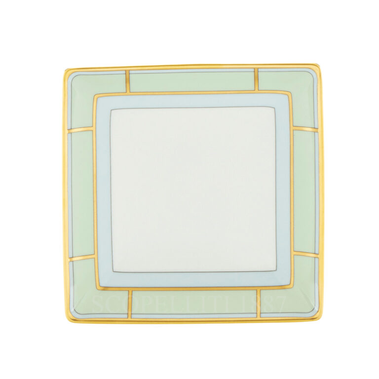 ginori 1735 square tray diva green