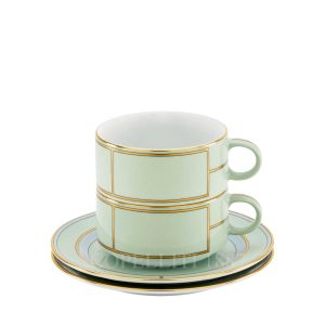 ginori 1735 tea set for 2 people diva green