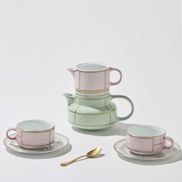 ginori 1735 tea set for 2 people diva pink