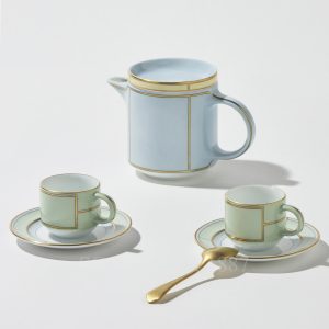 ginori 1735 coffee set for 2 people diva green