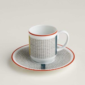 hermes coffee cup and saucer tressages equestres