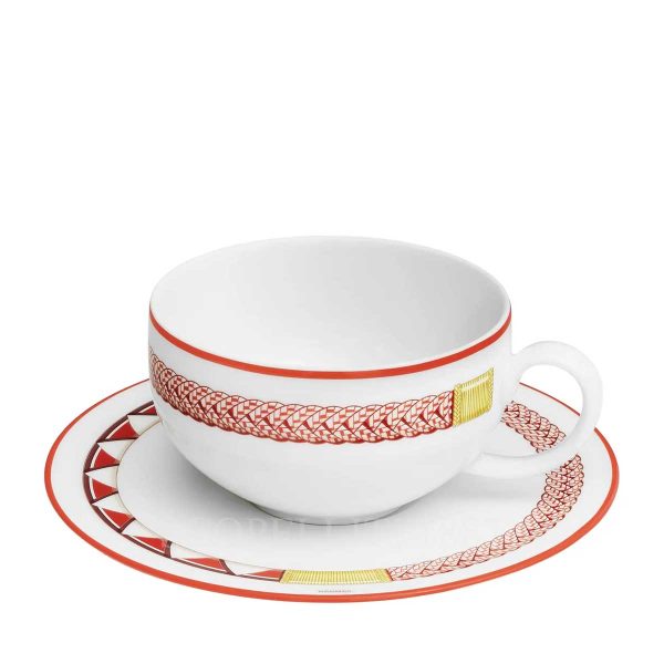 hermes tea cup and saucer tressages equestres