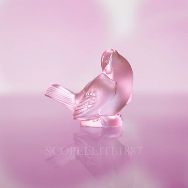 lalique crystal sparrow pink luster