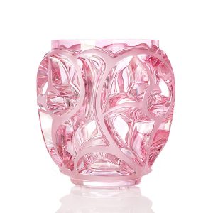 lalique crystal tourbillons vase pink luster