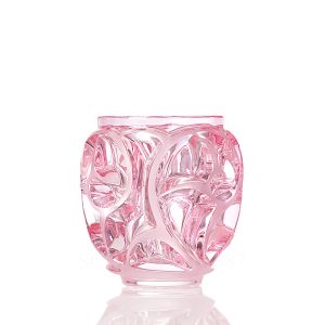 lalique crystal tourbillons vase small pink luster