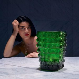 lalique vase croco amazon green