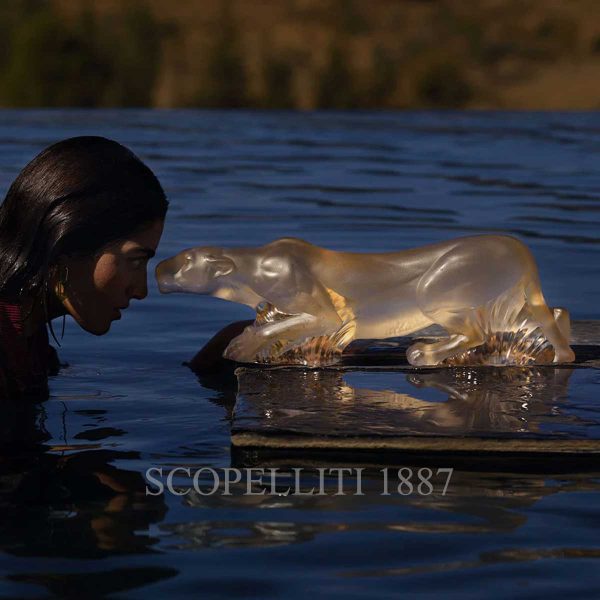 lalique lioness sculpture gold