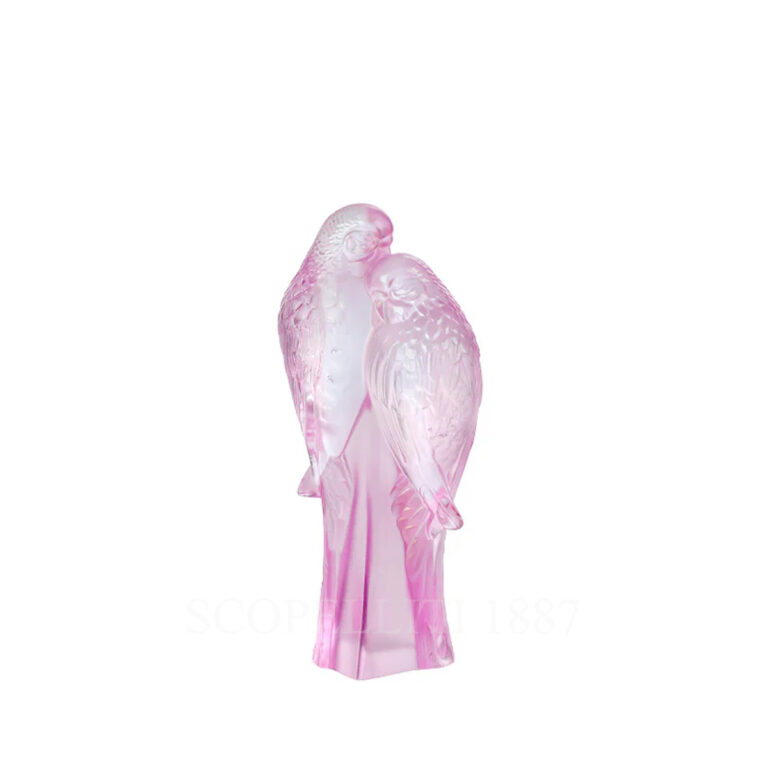 lalique parakeets couple pink luster