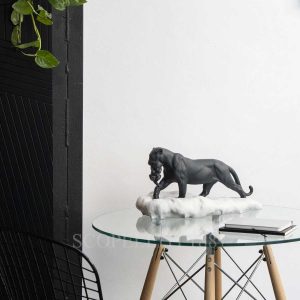 lladro panther black with cub