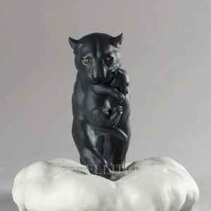 lladro panther black with cub