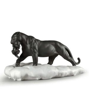 lladro panther black with cub