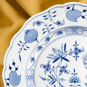 meissen blue onion plate in porcelain