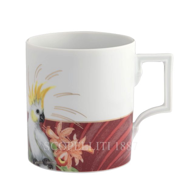 meissen mug pink cockatoo