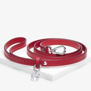 baccarat designer leather dog leash