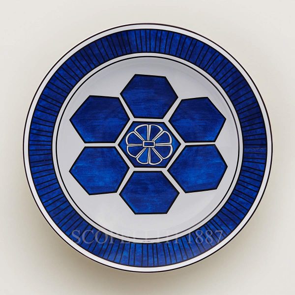 hermes round deep platter bleus d'ailleurs