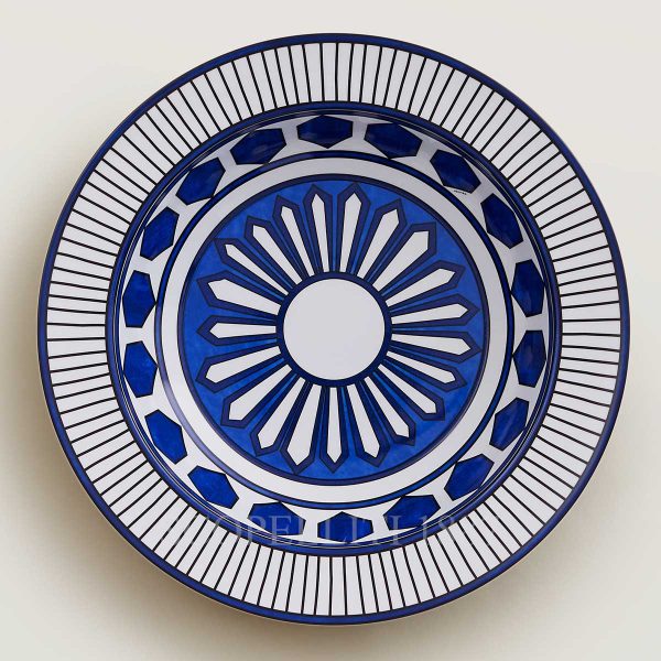 hermes deep round platter bleus d'ailleurs large