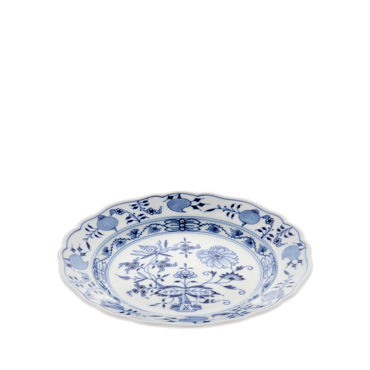 meissen blue onion dessert plate view