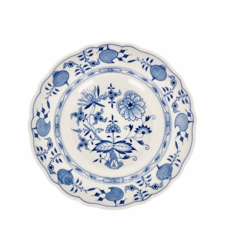 meissen blue onion soup plate