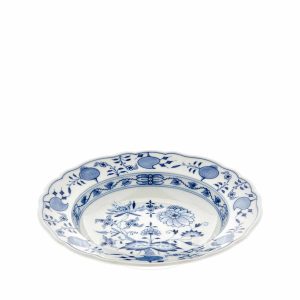 meissen blue onion soup plate view