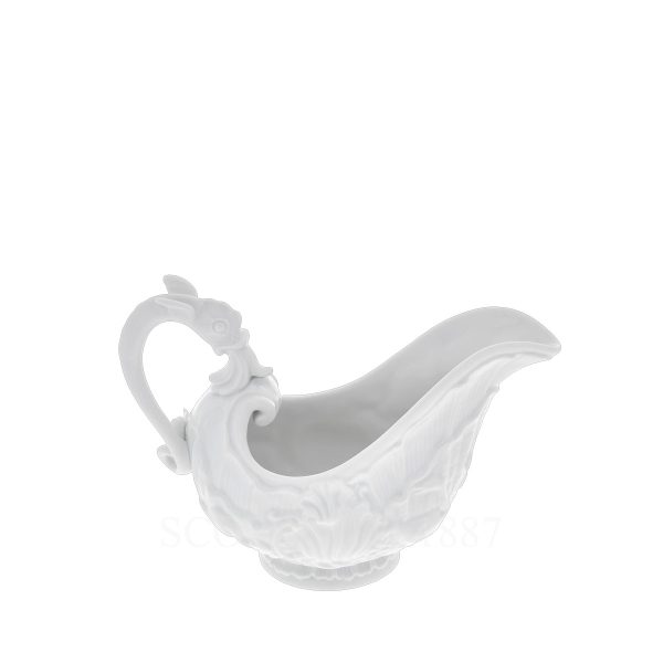 meissen swan gravy boat back side