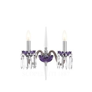 saint louis arlequin sconce 2 light flannel grey and purple light on