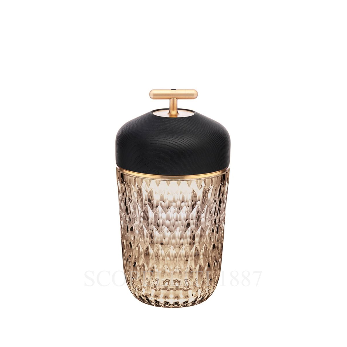 saint louis folia portable lamp black wood amber