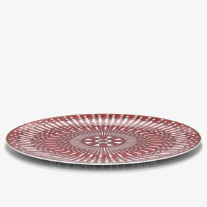 baccarat service plate arcadia red