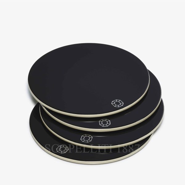 baccarat octogone coaster black