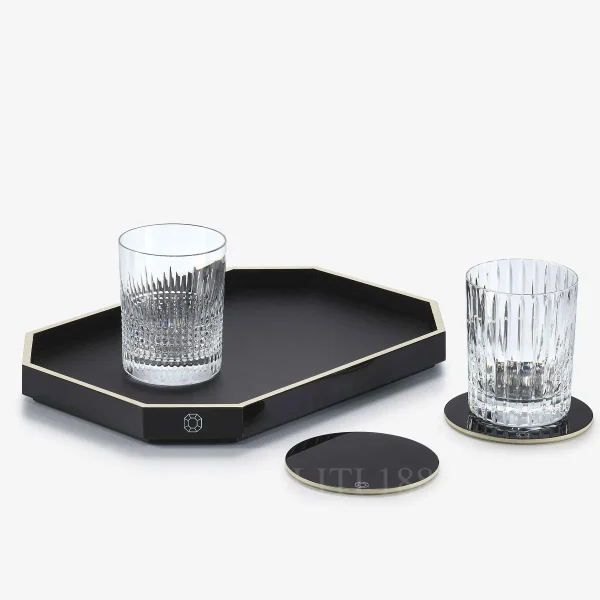 baccarat octogone tray black s