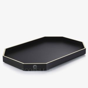 baccarat octogone tray black large