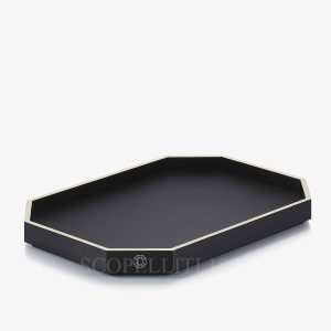 baccarat octogone tray black medium