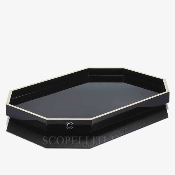 baccarat octogone tray black large