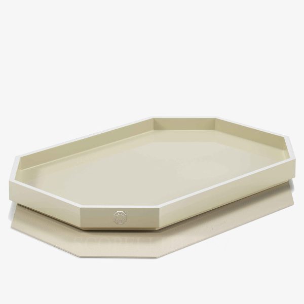 baccarat octogone tray ivory large