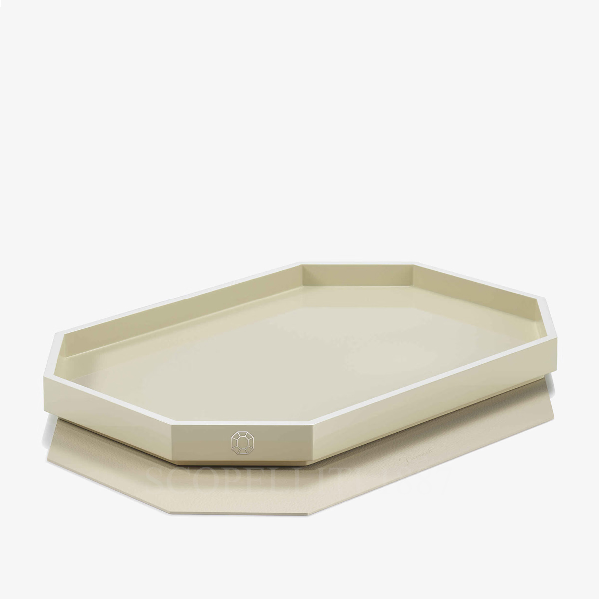 baccarat octogone tray ivory medium