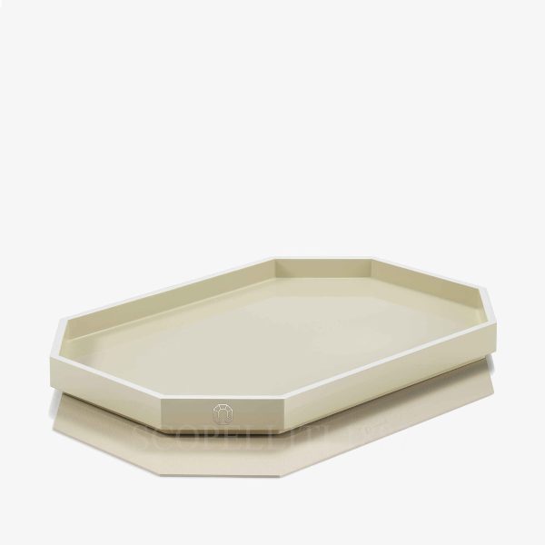 baccarat octogone tray ivory small