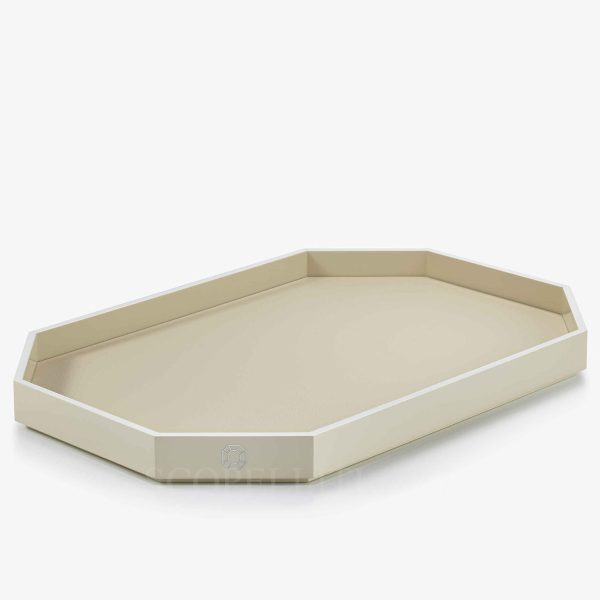 baccarat octogone tray ivory large