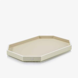 baccarat octogone tray ivory small