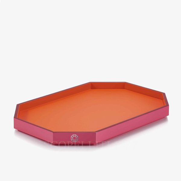 baccarat octogone tray orange medium