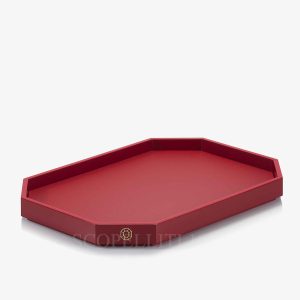 baccarat octogone tray red medium