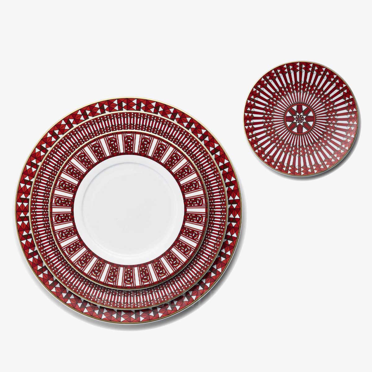 baccarat plates arcadia red