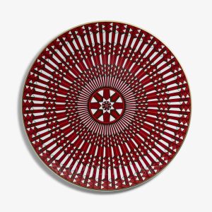 baccarat service plate arcadia red