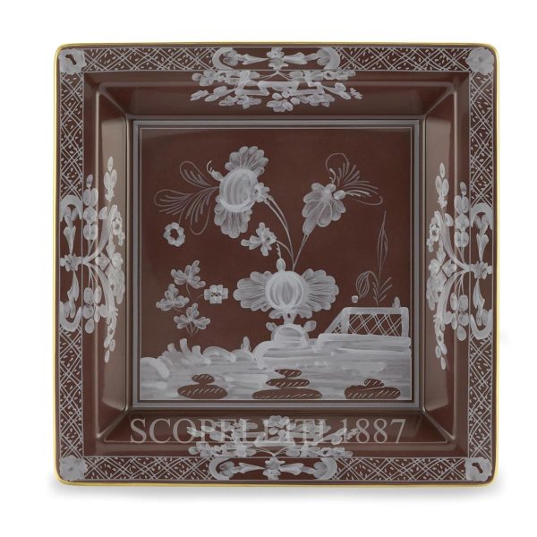 ginori 1735 oriente italiano castagna square change tray