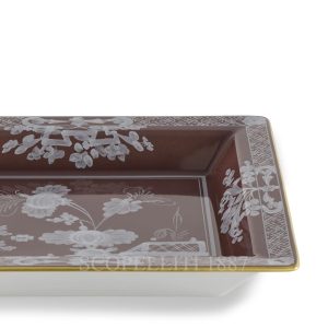 Ginori 1735 Oriente Italiano Castagna Square Change Tray Detail