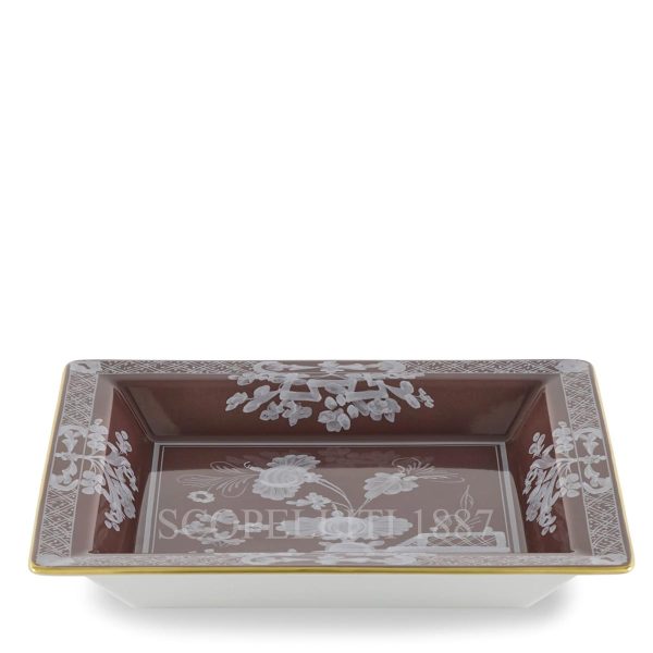 ginori 1735 oriente italiano castagna square change tray view