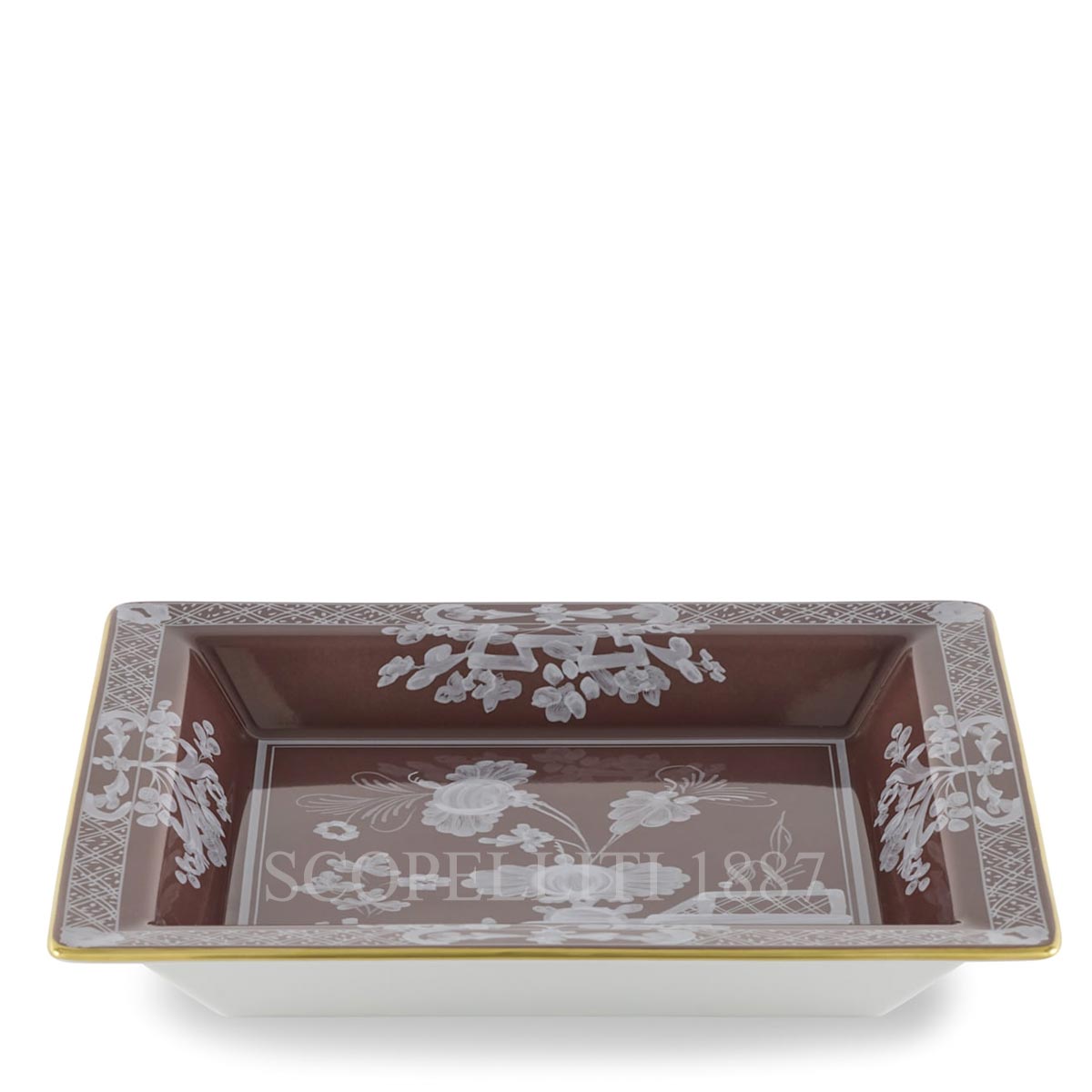 Ginori 1735 Oriente Italiano Castagna Square Change Tray View