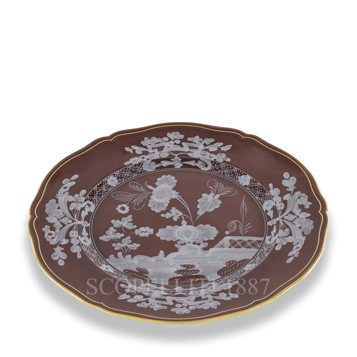 ginori 1735 oriente italiano castagna charger plate view